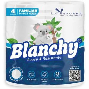 Papel Higiénico Blanchy Familiar Doble Hoja 4 rollos x 40 mts